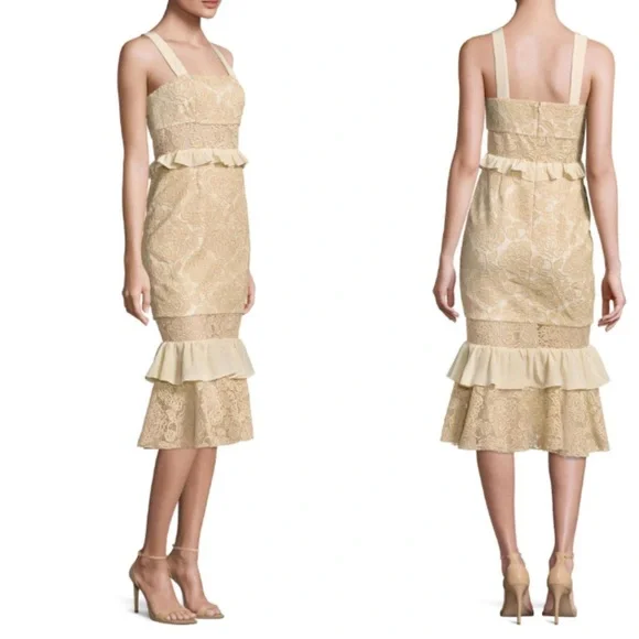 knee length dresses for ladies Champagne Glitter Sleeveless Wholesale Lace A-Line Bridal Dress Light Ivory / Bodycon + Overskirt